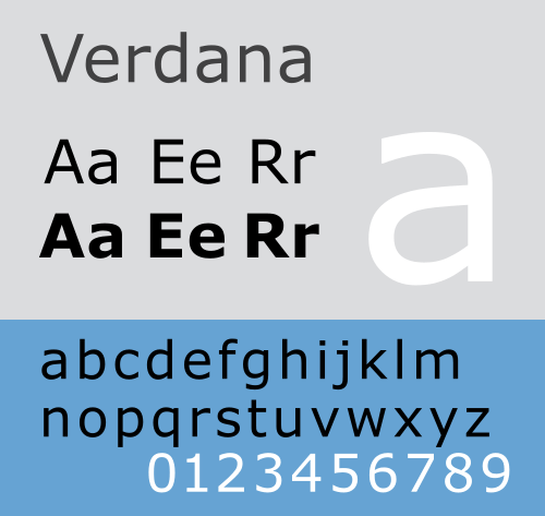 Typeface Verdana