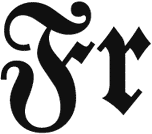 Letters FR in a Gothic font