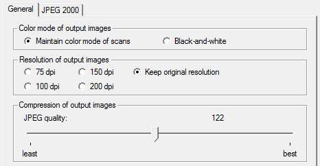 Image compression options of production OCR software