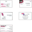 Segmentation of several business card images on a white background