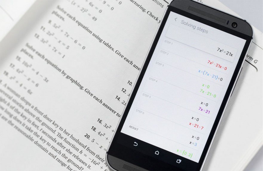 Smartphone app MicroBlink PhotoMath for the recognition (OCR) of simple mathematical formulae