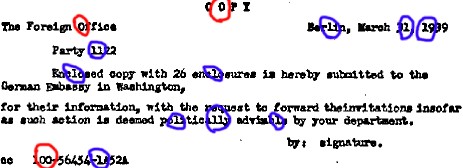 Ambiguous characters in typewritten document