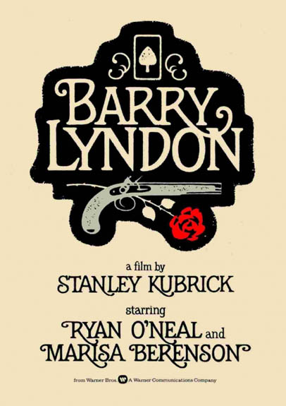 Movie poster of the Stanley Kubrick movie ‘Barry Lyndon’ with swash letters
