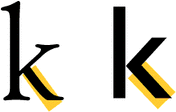 Legs on the letter k