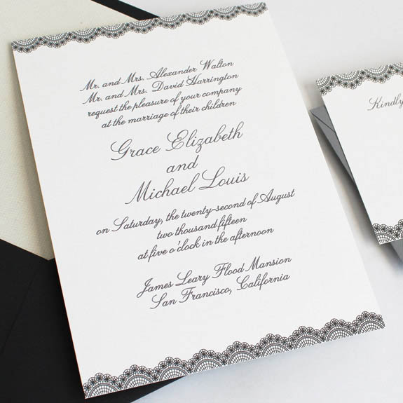 Wedding invitation with swash letters