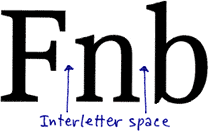 Interletter space
