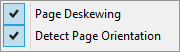 Control panel to select the detection of the page orientation