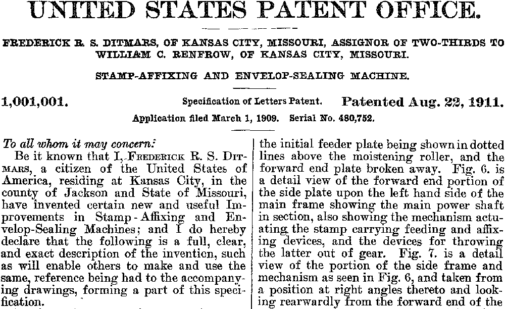 Old printed patent