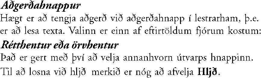 Icelandic text with the eth and thron characters
