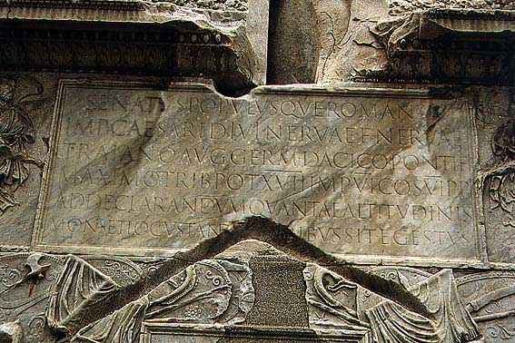 Inscription on Trajan’s column (Rome)