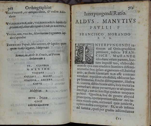Aldus Manutius’ book ‘Interpungendi Ratio’
