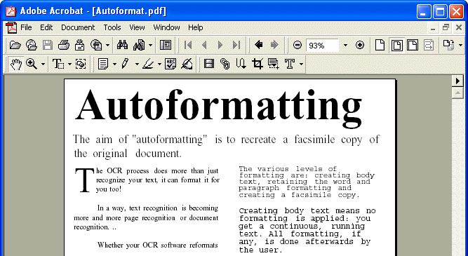 Autoformatted text in wordprocessor Word