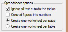 OCRed table in Excel