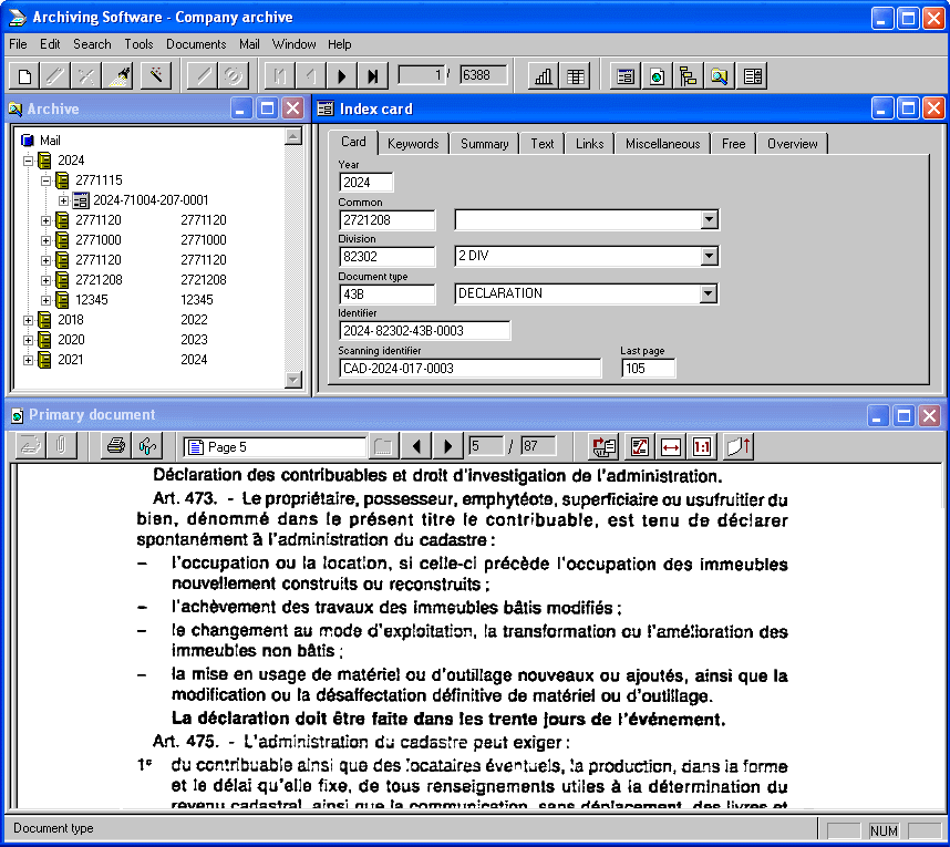 Software package for electronic document management (EDM)